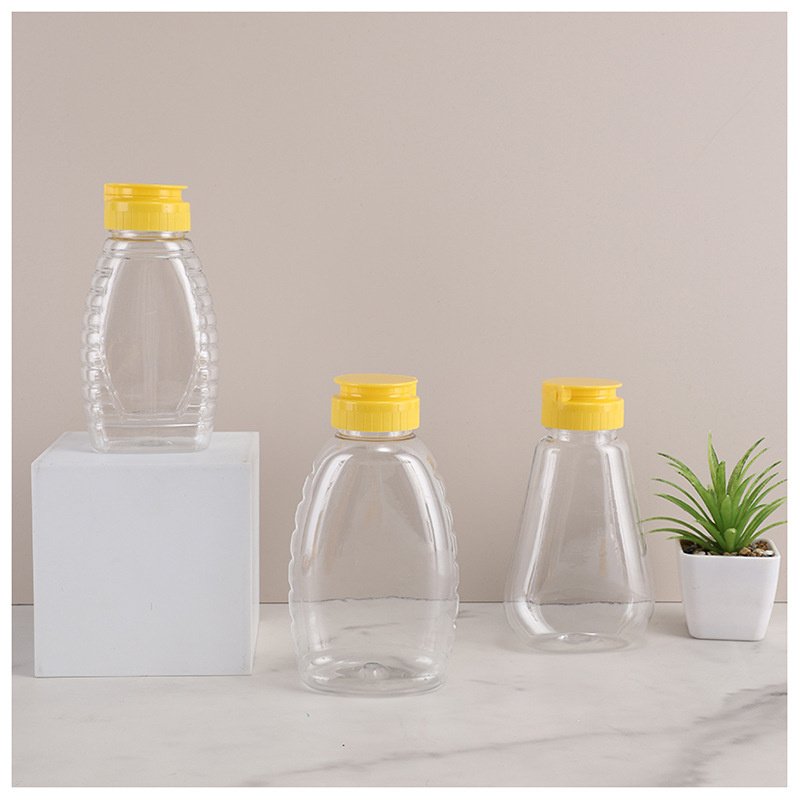 Lainrrew Honey Jars, Plastic Honey Bottles With Le-04