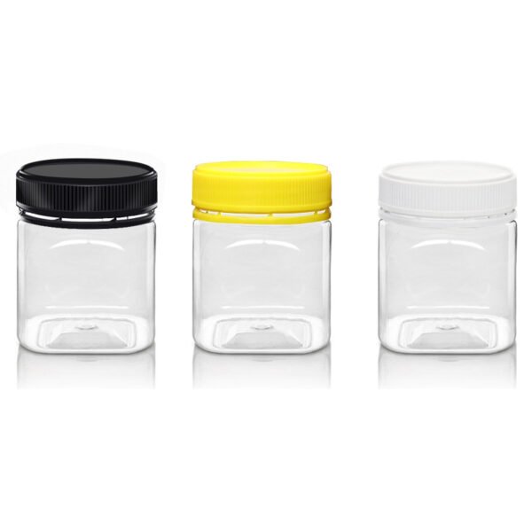 Pack Plastic Jars With Lids Square Storage Contain-08