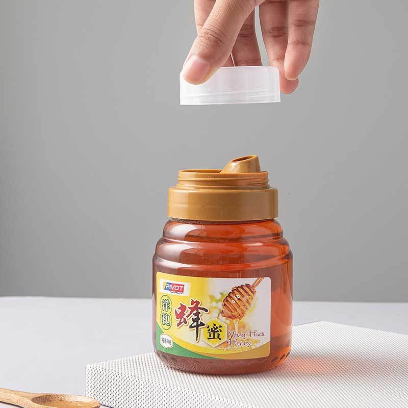 Plastic honey container with reflux cap 7